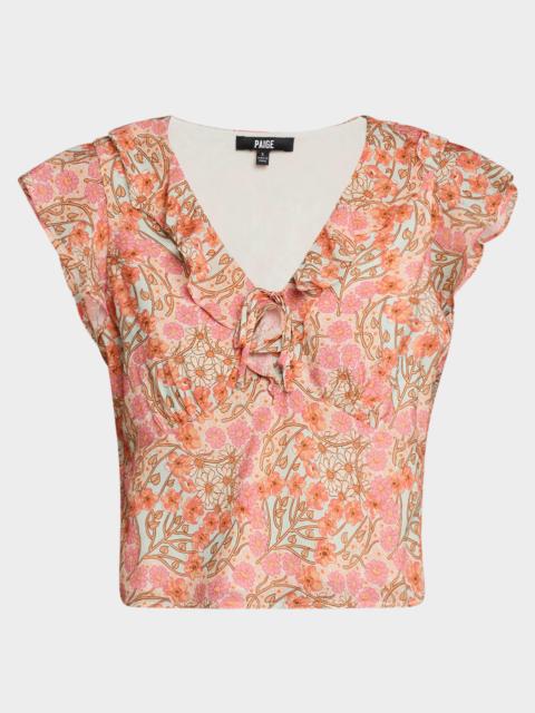 PAIGE Farrow Ruffle V-Neck Top
