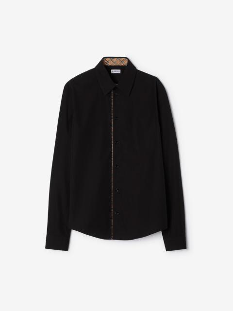 Burberry Check Piping Cotton Poplin Shirt