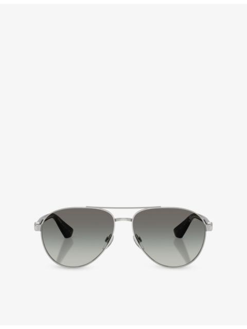 Burberry BE3167 Aviator-Frame Metal Sunglasses