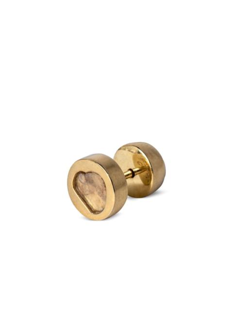 Parts of Four diamond-encrusted stud earring