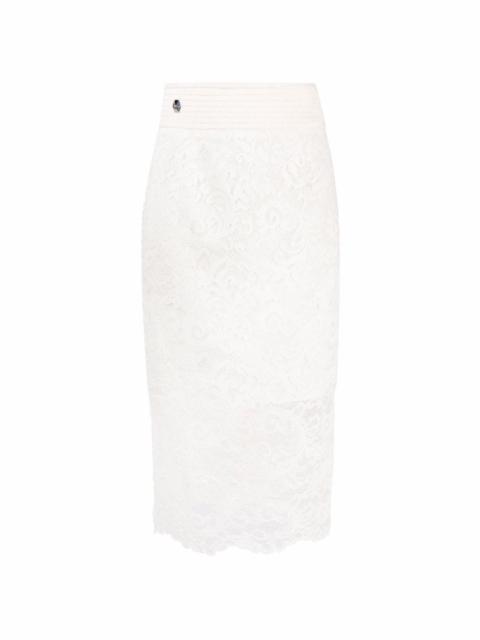 PHILIPP PLEIN lace-patterned pencil skirt