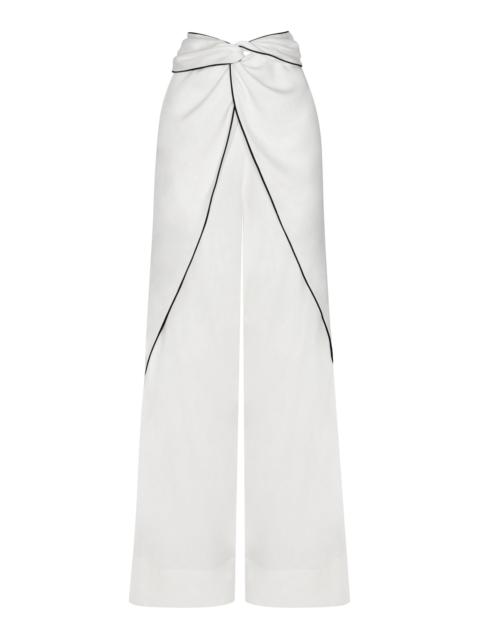 ANDRES OTALORA Muy Fluido Draped Pants white