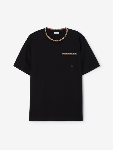 Burberry Check Trim Cotton T-shirt