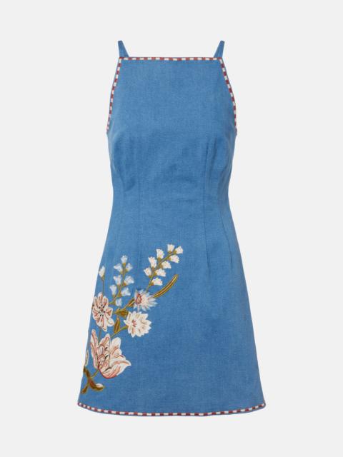 VERONICA BEARD Chester floral denim minidress