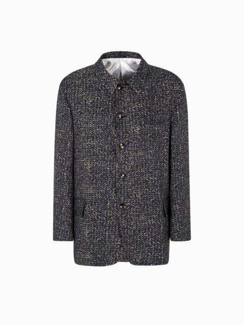GIORGIO ARMANI ASV SINGLE-BREASTED JACKET IN PRINTED CUPRO