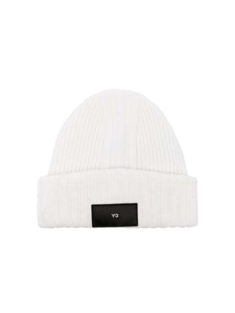 Y-3 logo-patch ribbed-knit beanie