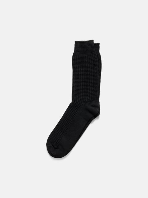 ROTOTO® R1110 Cotton Waffle Crew Socks Black