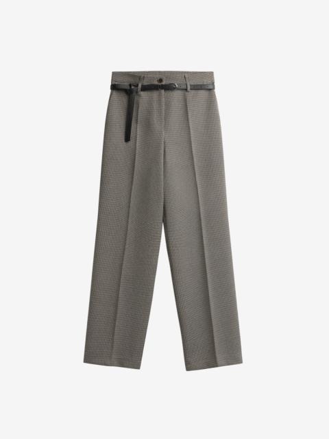 The Frankie Shop Aubel Belted Straight Pants - Black Houndstooth