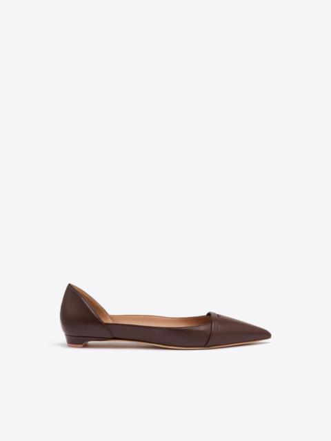 MALONE SOULIERS Crawford Dark Brown Leather Flat Pumps