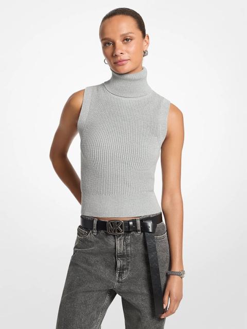 MICHAEL KORS Wool Sleeveless Turtleneck Top