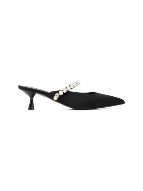 Stella McCartney Black Elsa Pearl-Embellished Kitten Heels