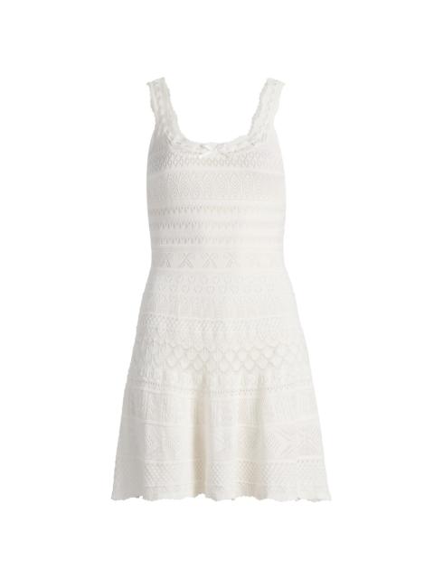 LoveShackFancy Women's Darlena Pointelle Knit Minidress - Light Chai