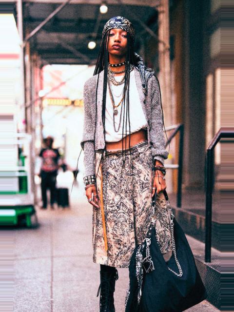 R13 SPLIT HEM RIBBED CARDIGAN