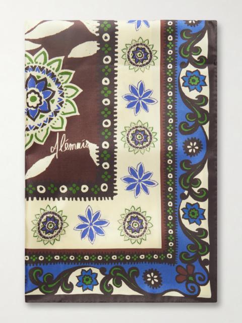 ALÉMAIS Jasper Printed Silk-twill Scarf