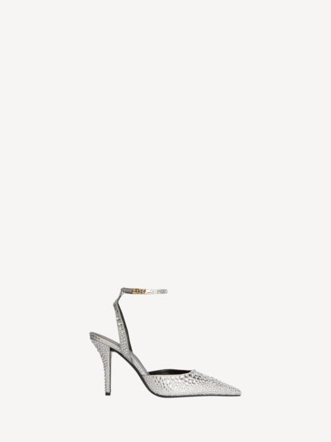 Balmain Strappy satin courts with crystals