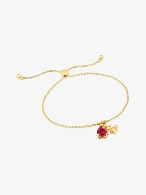 TOUS 18K gold vermeil bear motif chain Bracelet with lab-grown ruby Bold Bear LGG