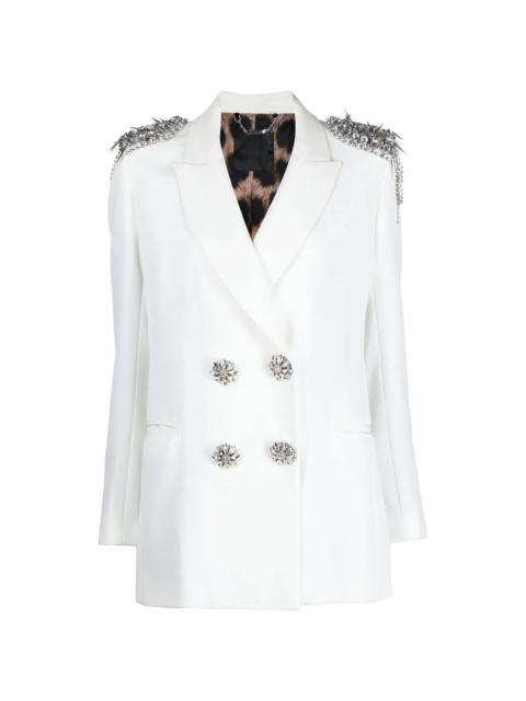 crystal-embellished double-breasted blazer