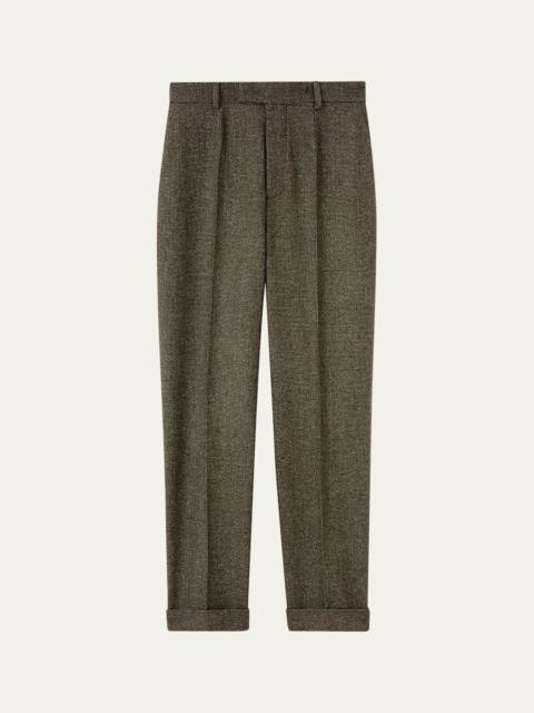 Loro Piana Louis Wool Straight-Leg Ankle Trousers