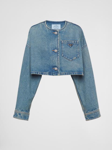 Denim blouson jacket