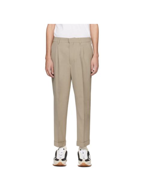 AMI Paris Taupe Carrot-Fit Trousers