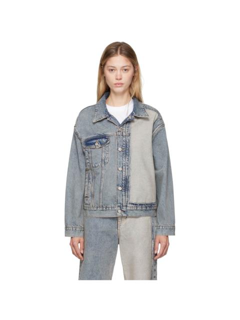 MM6 Maison Margiela Blue Paneled Denim Jacket