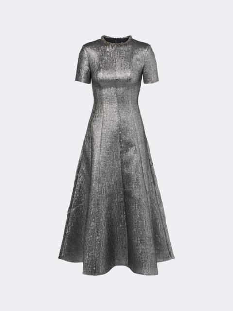 ROLAND MOURET Lamé jacquard maxi dress