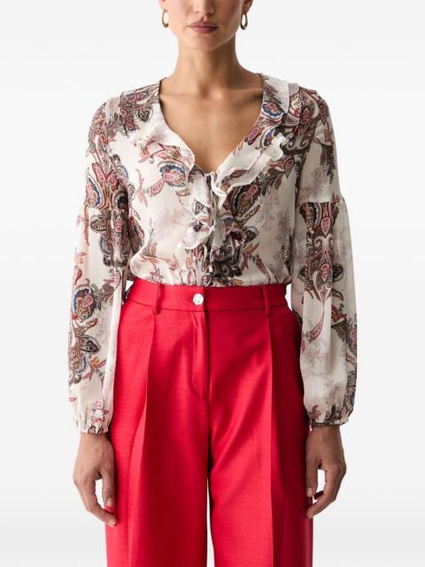 GUESS USA paisley-print ruffled blouse