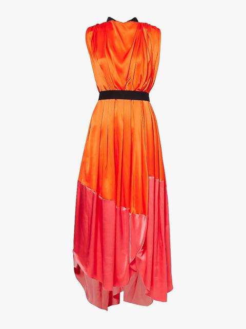 Roksanda Aldona pleated relaxed-fit silk maxi dress