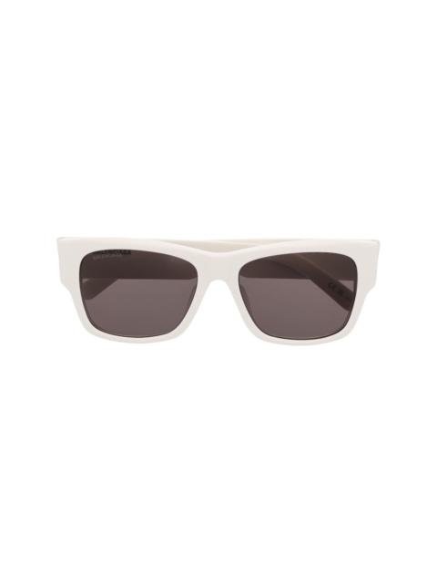 BALENCIAGA logo-engraved square-frame sunglasses