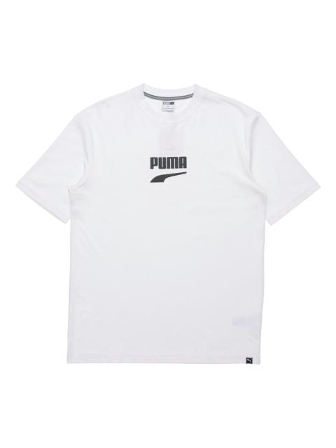 PUMA PUMA Downtown Classical Logo Short Sleeve TEE Men White 597348-52