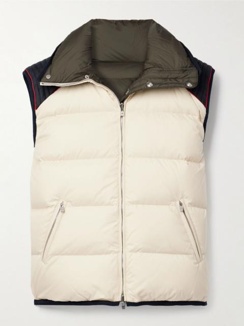 Loro Piana Andry reversible two-tone quilted shell down vest Off-white