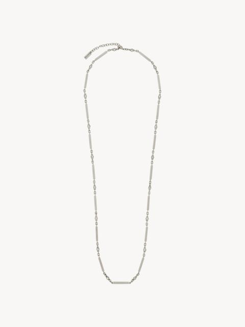 SAINT LAURENT CRYSTAL BAR NECKLACE IN METAL