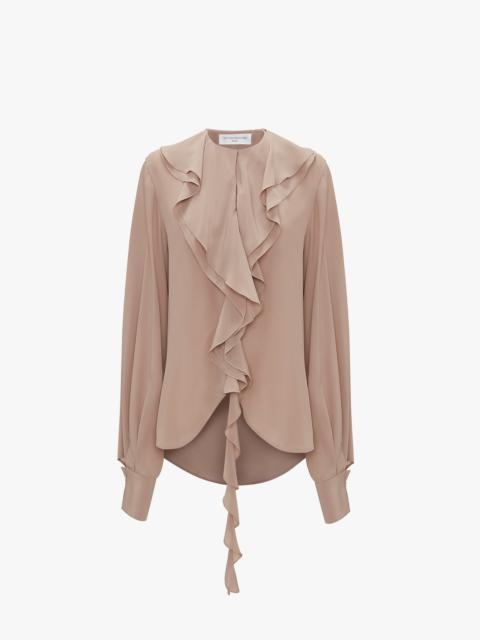 Victoria Beckham Romantic Blouse In Taupe