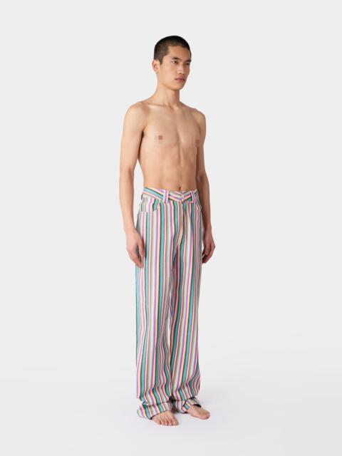 SUNNEI BELLIDENTRO PANTS / denim / multicolor stripes