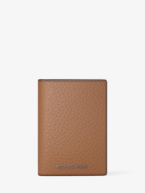 MICHAEL KORS Hudson Pebbled Leather Folio Card Case