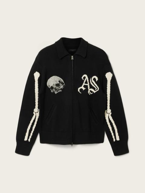 ADRIAN ZIP UP EMBROIDED KNITTED CARDIGAN