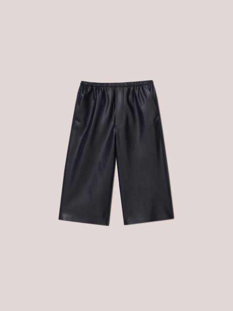 Nanushka WENDEL - Vegan leather bermuda shorts - Navy