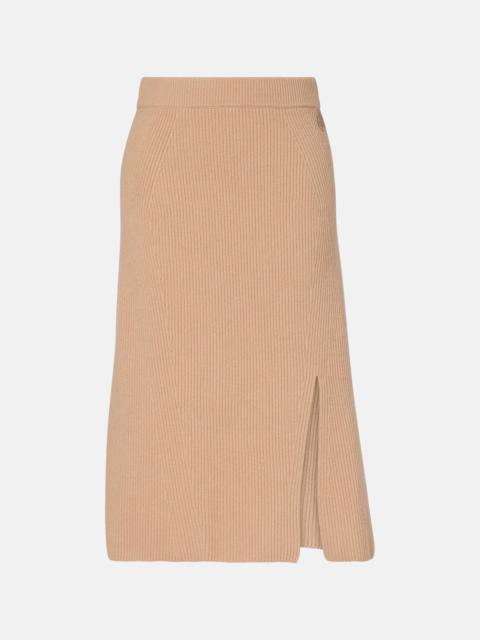 Moncler Knitted wool and cashmere midi skirt