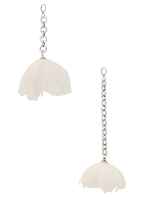 David Koma Feather Flower Asymmetric Earrings