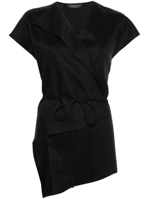 FABIANA FILIPPI asymmetric linen wrap top
