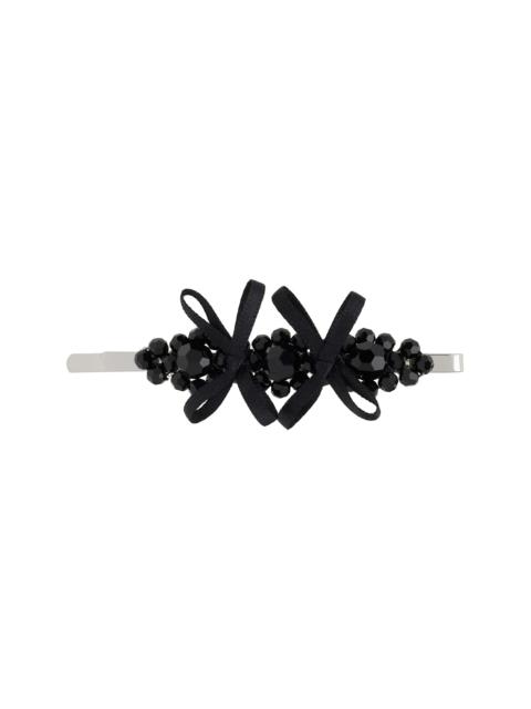 Simone Rocha Black Petite Bow Detail Flower Hair Clip