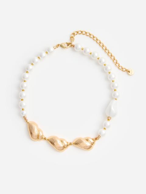 self-portrait Gold Shell And Pearl Necklace
