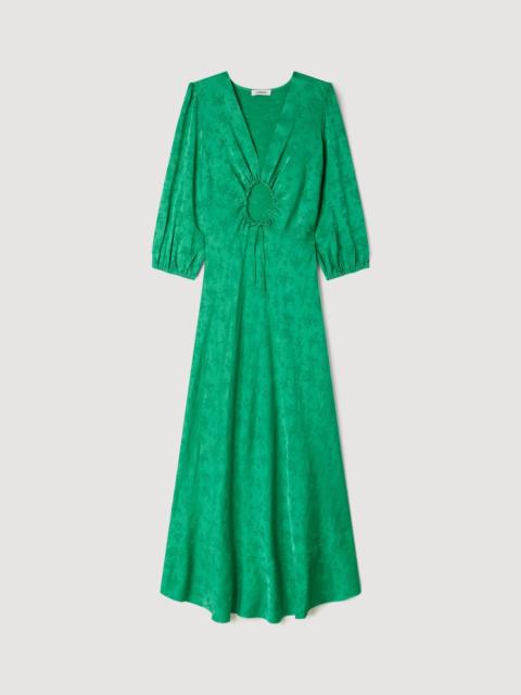 Sandro FLORAL JACQUARD MAXI DRESS