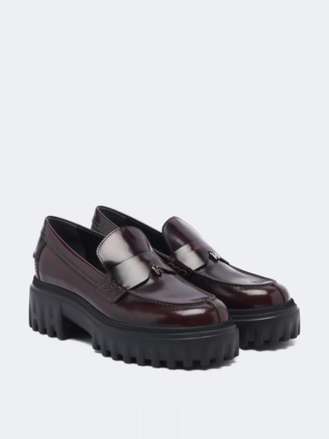 HOGAN H641 leather-trimmed suede sneakers