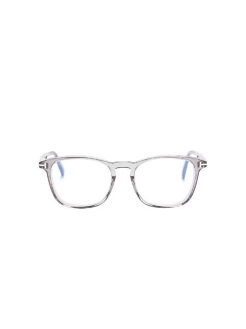 wayfarer-frame transparent glasses