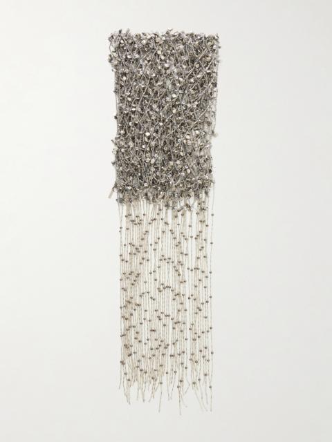 Dries Van Noten Fringed Embellished Beaded Scarf