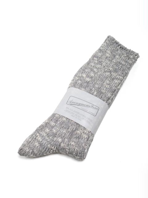 ANONYMOUSISM Classic Slub Crew Sock Grey