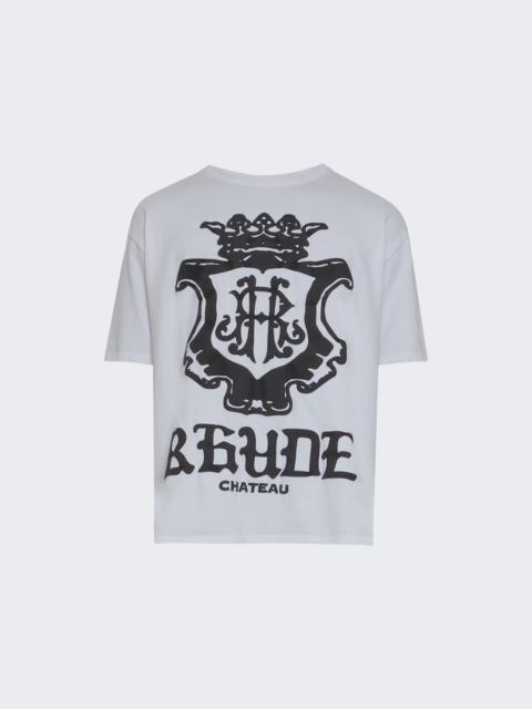 Rhude Oversized Chateau Crest Tee White And Black