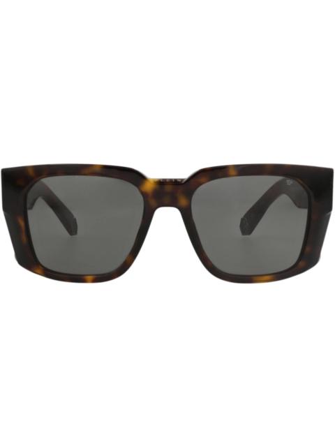 PHILIPP PLEIN Philipp Plein Square-Frame Stainless Steel Sunglasses Havana Havana Grey (SPP130M-54-0722)