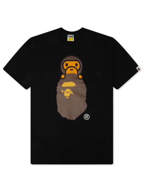 A BATHING APE® MILO ON APE HEAD TEE - BLACK